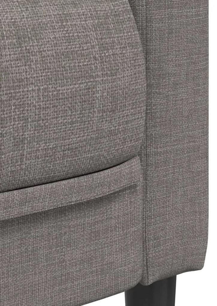 2 pcs conjunto de sofás tecido cinzento-acastanhado