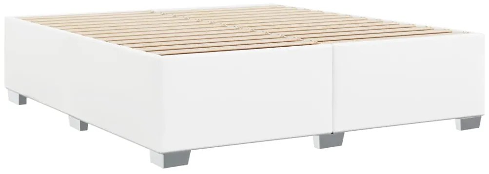 Estrutura de cama 200x200 cm couro artificial branco
