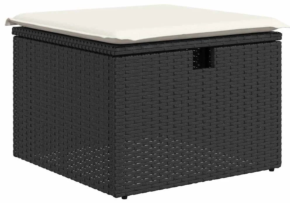Conjunto de sofá de jardim com 8 peças e almofadas preto em rattan sin
