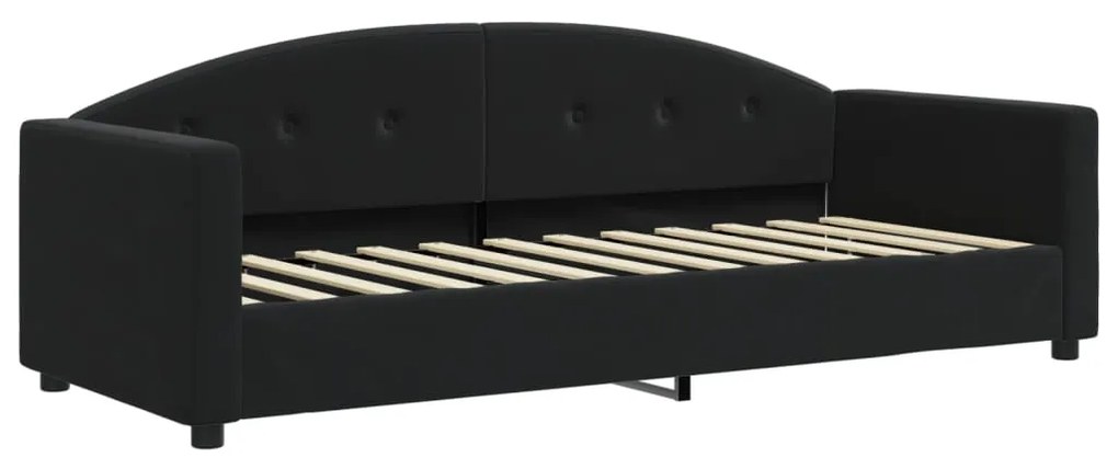 Sofá-cama com colchão 80x200 cm veludo preto