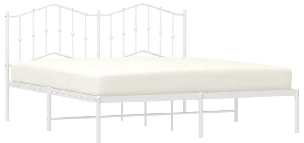 Estrutura de cama com cabeceira 180x200 cm metal branco