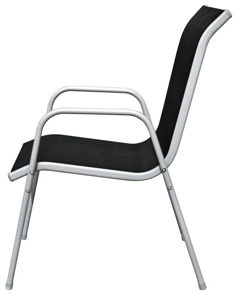 Conjunto de jantar para jardim 5 pcs 80x71 cm aço preto/cinza