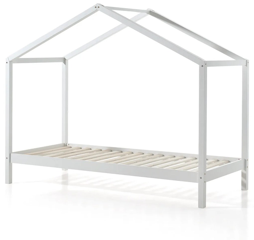 Conjunto Cama infantil de Casa DALLAS 90x200 com cortinados Branca