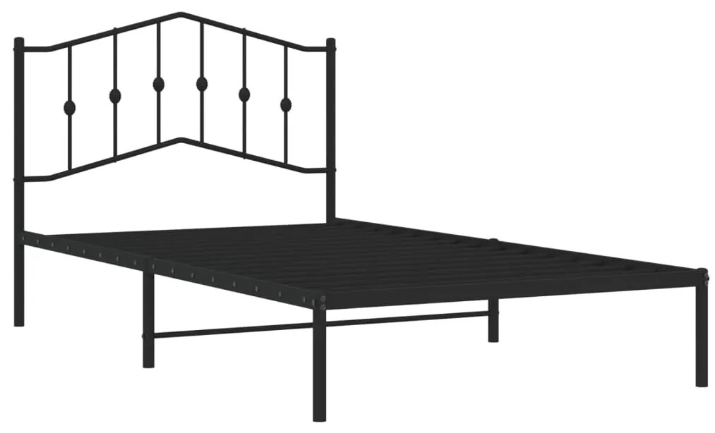 Estrutura de cama com cabeceira 107x203 cm metal preto