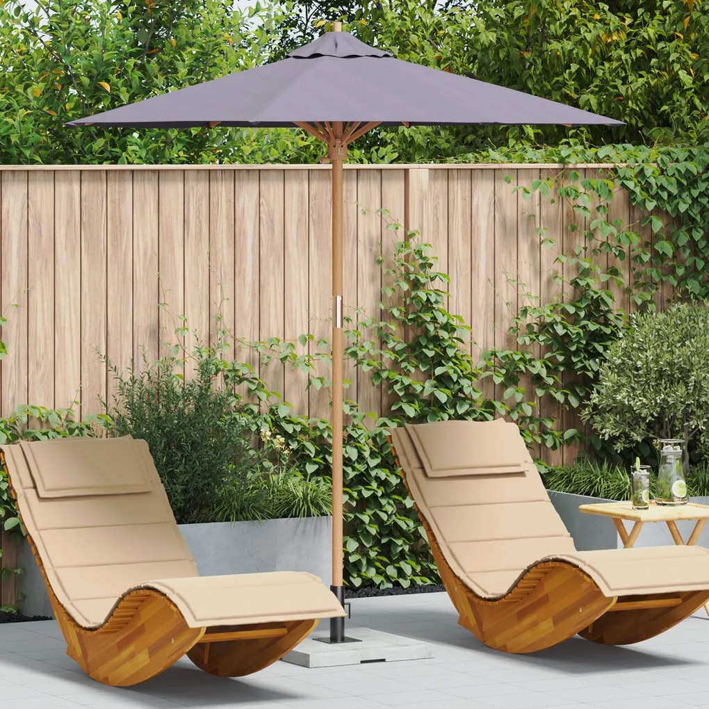 Guarda-sol Cinza Escuro da 217x230 cm Bambu