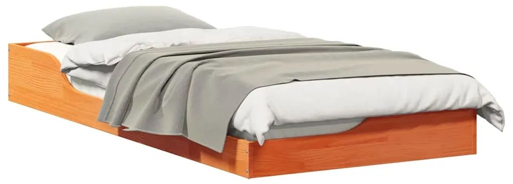 Estrutura de cama de chão Castanho-mel 100 x 200 cm