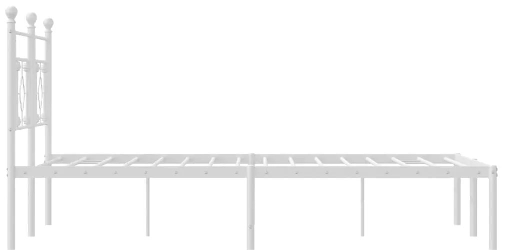 Estrutura de cama com cabeceira 140x190 cm metal branco