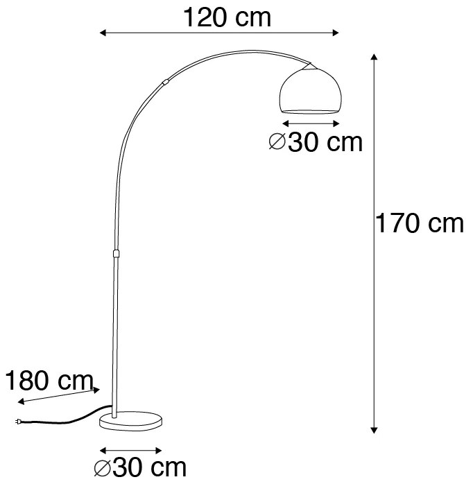 LED Lâmpada de arco inteligente moderna de cobre, incluindo A60 Wifi - Arc Basic Moderno