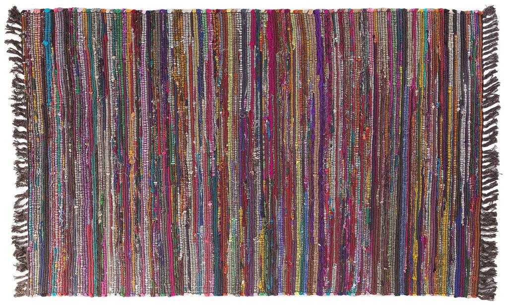 Tapete em algodão multicolor escuro 140 x 200 cm DANCA Beliani