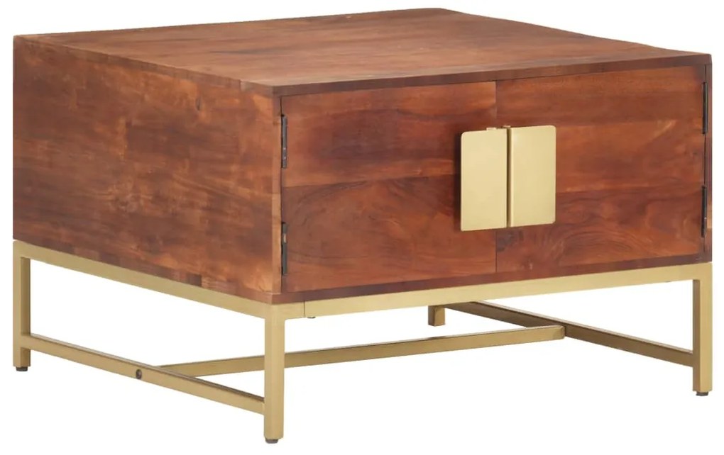 Mesa de centro 67x67x45cm madeira de acácia maciça castanho mel