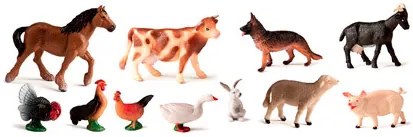 Jogo Miniland Animais da Quinta 11 Figuras