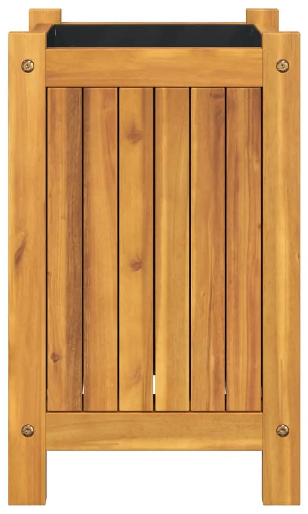 Vaso/floreira de jardim com forro 31x31x50 cm acácia maciça