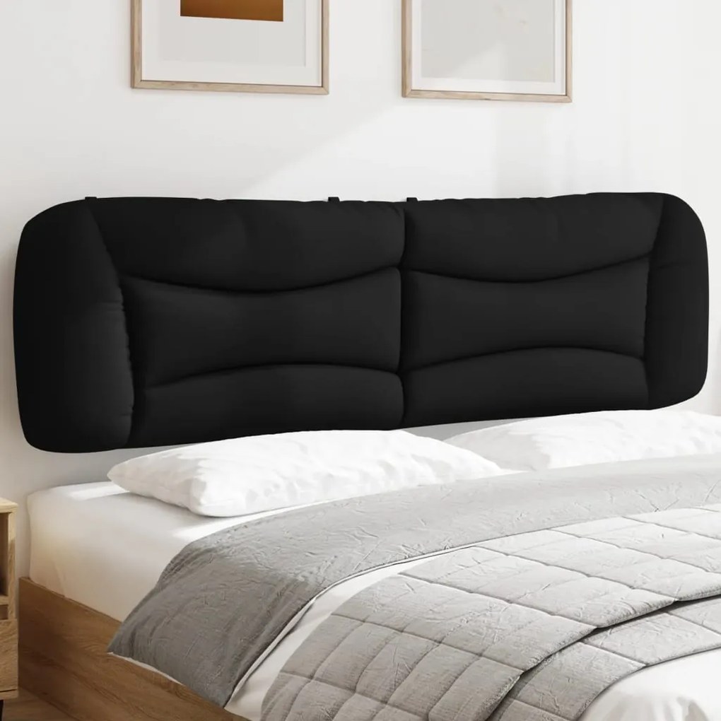 vidaXL Almofadão de cabeceira Hvar 193 cm couro artificial preto