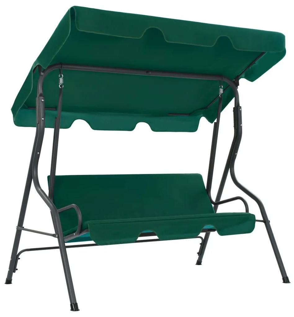 Cadeira de baloiço para jardim 170x110x153 cm tecido verde