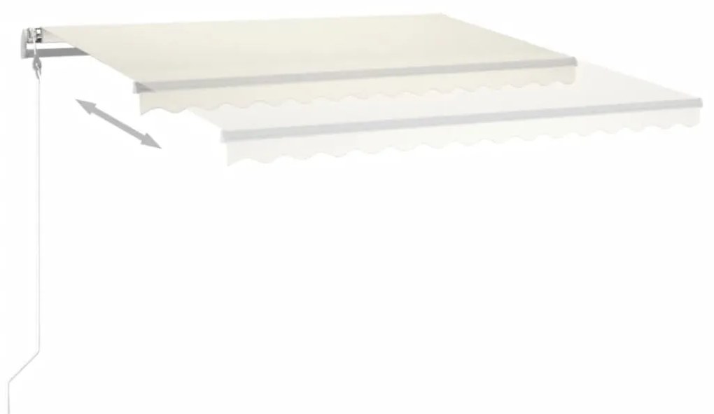 Toldo automático com LED e sensor de vento 400x350 cm cor creme