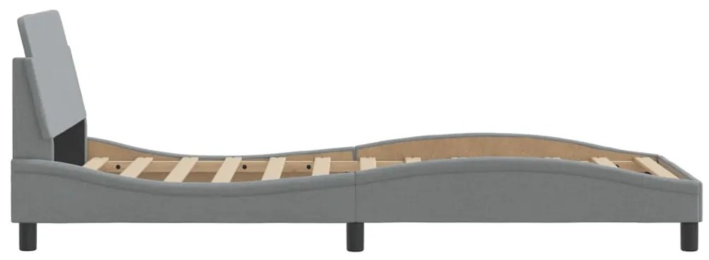 Estrutura de cama sem colchão 90x200 cm tecido cinzento-claro