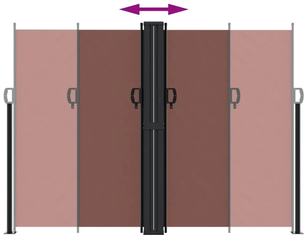 Toldo lateral retrátil 180x600 cm castanho