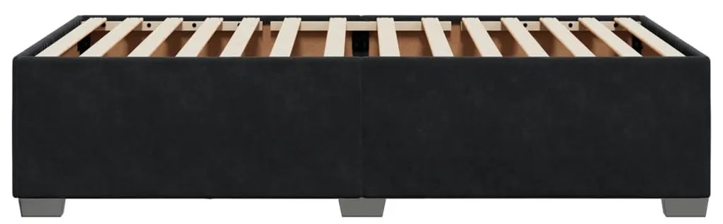 Estrutura de cama sem colchão 100x200 cm veludo preto