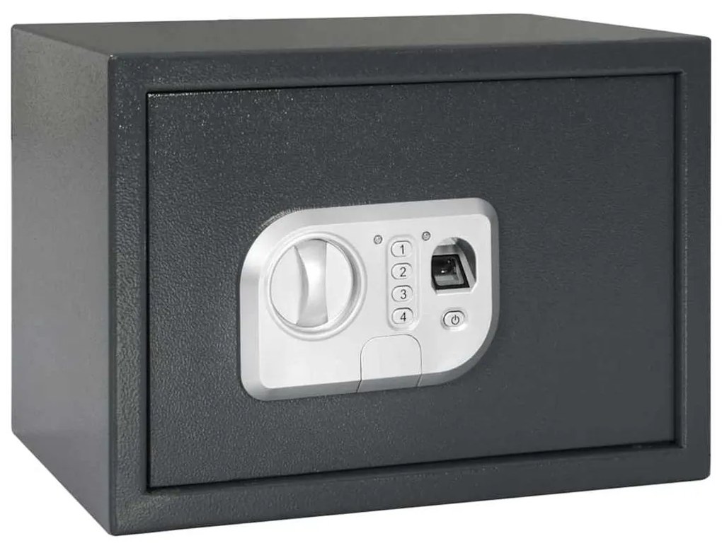 vidaXL Cofre Digital com bloqueio Cinza escuro 25 x 35 x 25 cm Aço