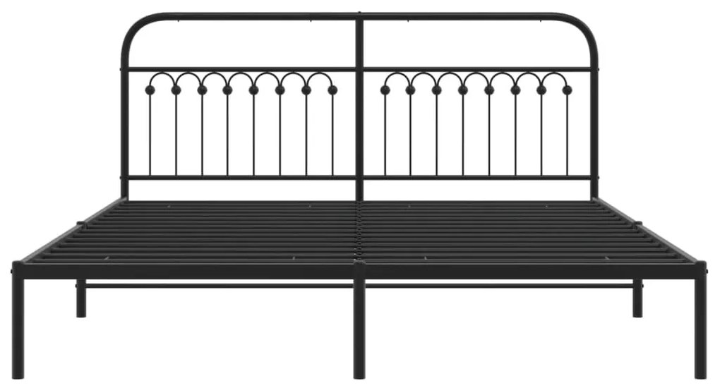 Estrutura de cama com cabeceira 183x213 cm metal preto