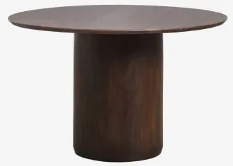 Mesa De Jantar Redonda Ø120 Cm Luceida Madeira De Cabo Escuro & Madeira De Cabo Escuro - Sklum