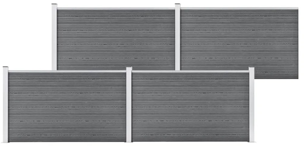 Painel de vedação para jardim 699x106 cm WPC cinzento