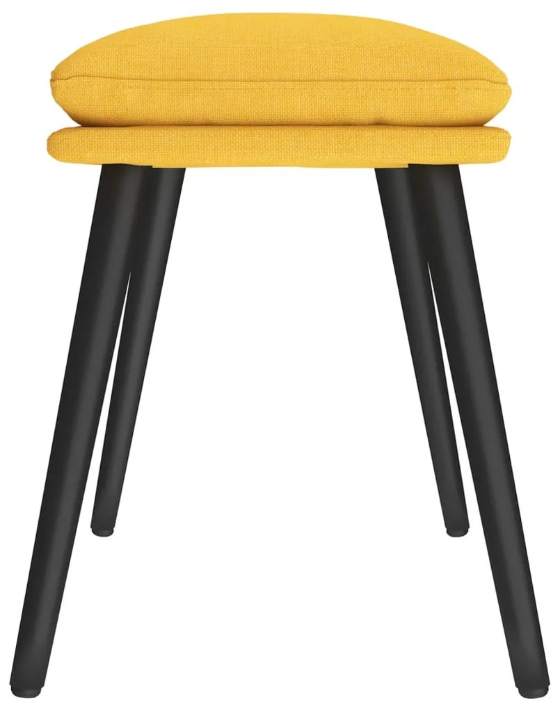 Apoio de pés 45x29,5x35 cm tecido amarelo mostarda