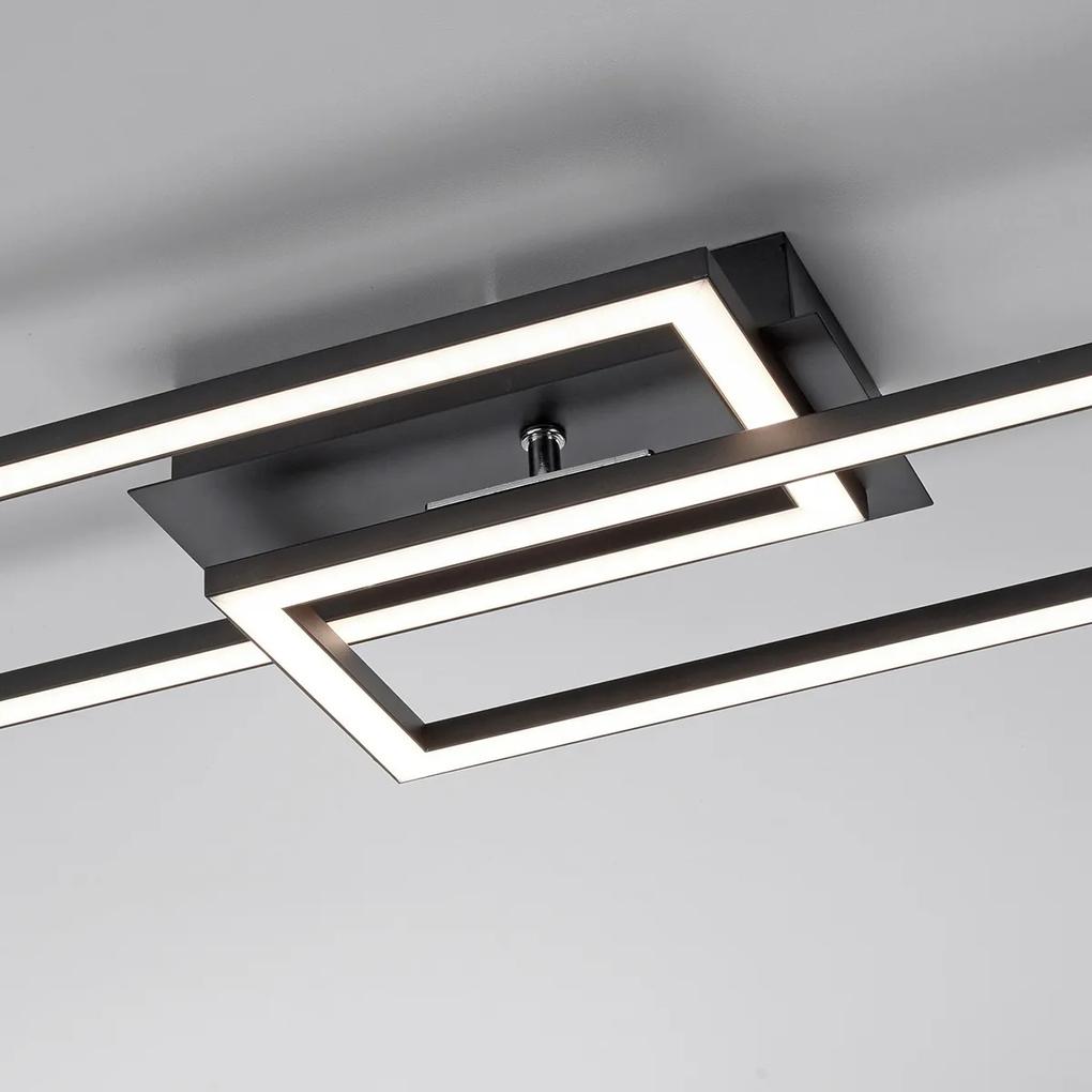 Luminária de teto preta 101 cm incl. LED regulável em 3 níveis - Georgi Moderno