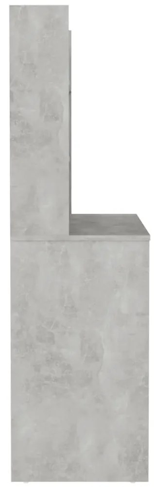 Mesa de maquilhagem c/ luzes LED 100x40x135cm MDF cinza cimento