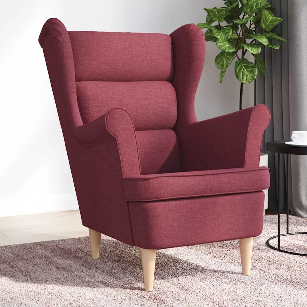vidaXL Cadeira com apoio de braços 74x84x100 cm tecido vermelho tinto