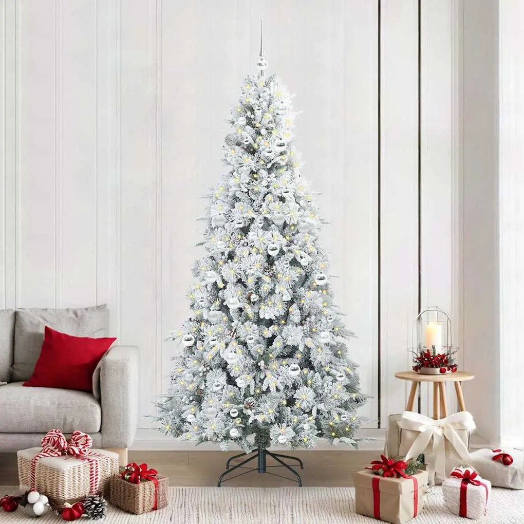 vidaXL Árvore de Natal Articulada Artificial Branco 210 cm PE e PVC