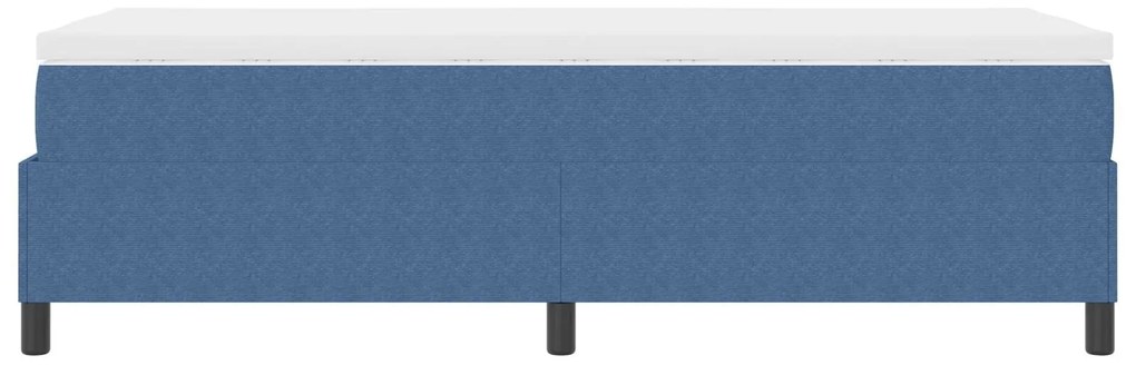 Cama Box com Colchão Azul 80x200 cm Tecido Corduroy