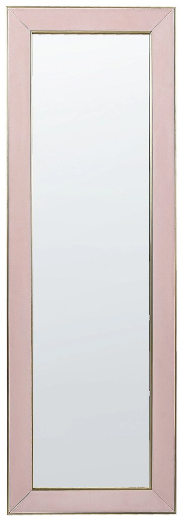 Espelho de pé com moldura em veludo rosa 50 x 150 cm LAUTREC Beliani