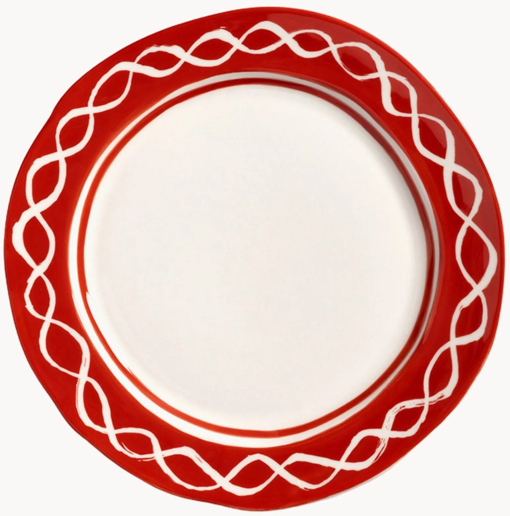 Pratos de pequeno-almoço em porcelana pintados à mão Festivo, conjunto de 2