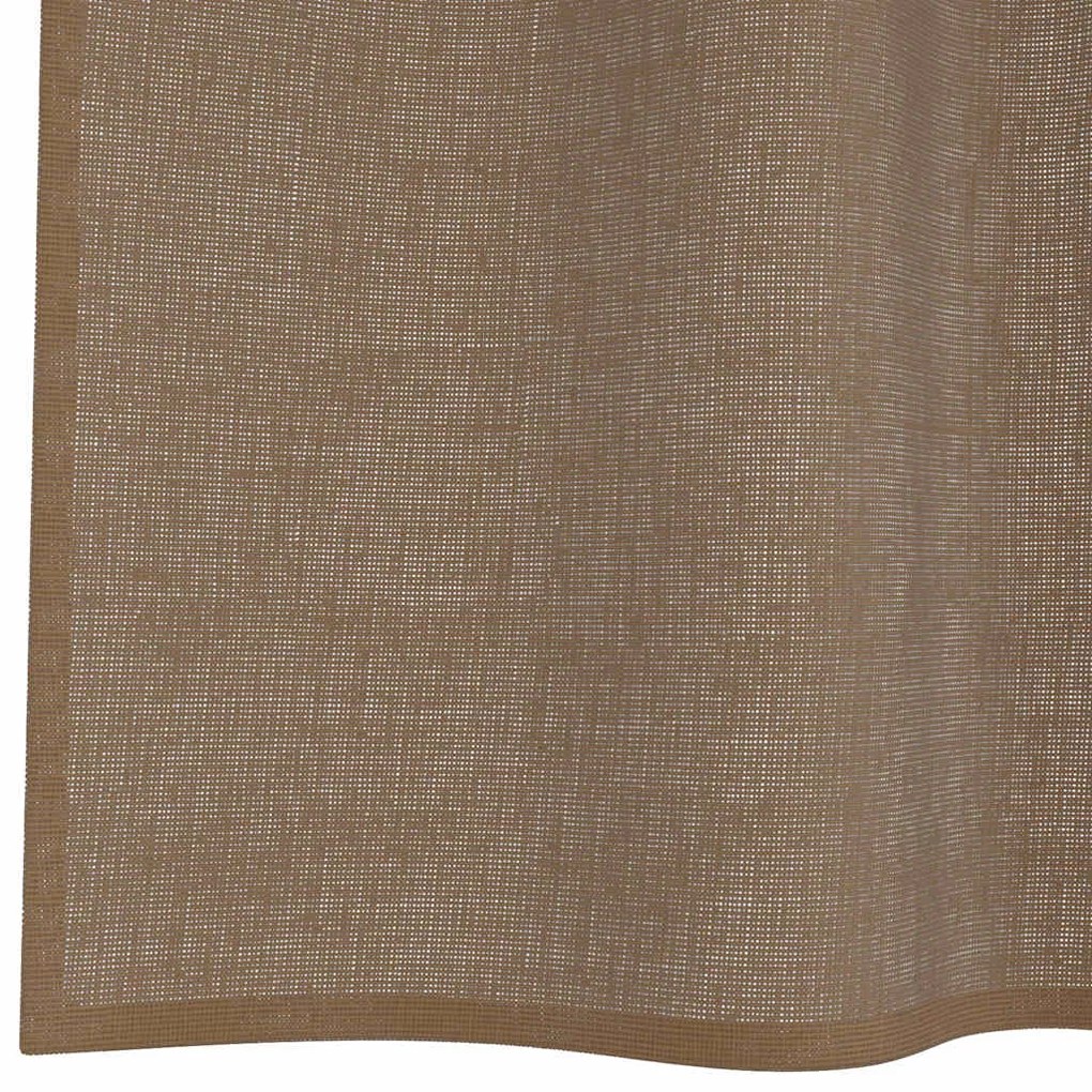 Cortinas de voile com ilhós 2 pcs castanho-claro
