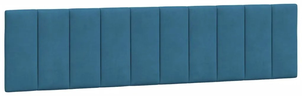 Estrutura de cama c/ cabeceira 200x200 cm veludo azul