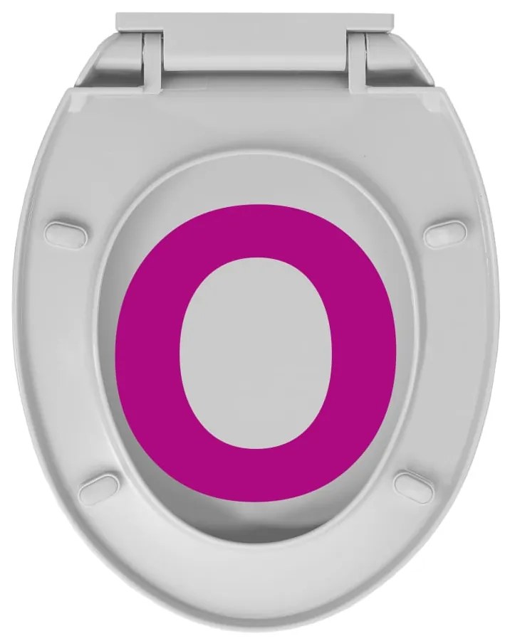 Tampo sanita oval fecho suave e remoção rápida cinzento-claro