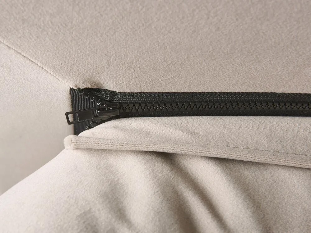Cama de casal com arrumação em veludo creme 160 x 200 cm BAJONNA Beliani