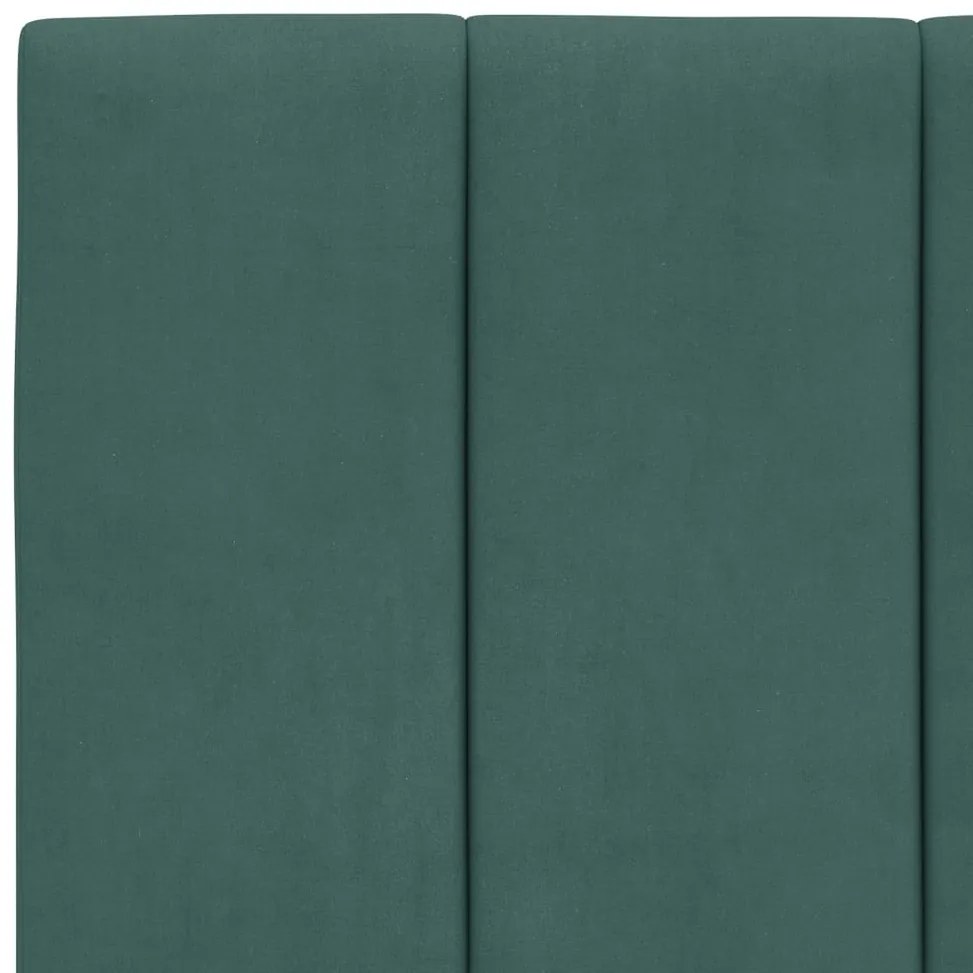 Estrutura de cama sem colchão 100x200 cm veludo verde-escuro