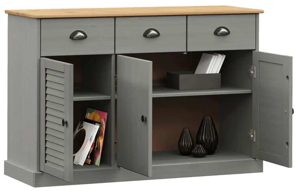 Aparador com gavetas VIGO 113x40x75 cm pinho maciço cinzento