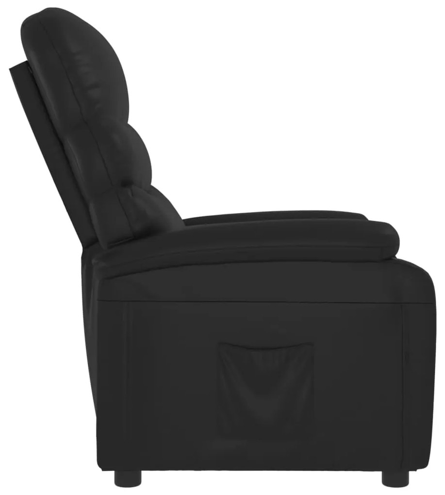 Poltrona reclinável couro artificial preto