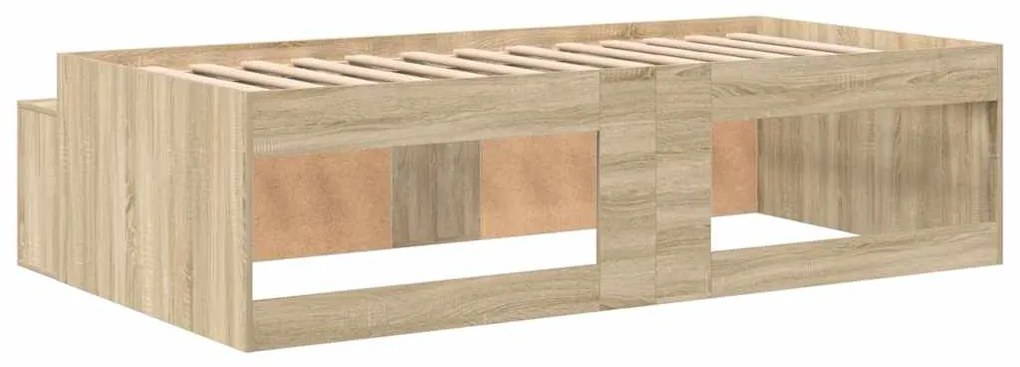 Estrutura de Cama de Armazenamento Carvalho Sonoma 90x200 cm