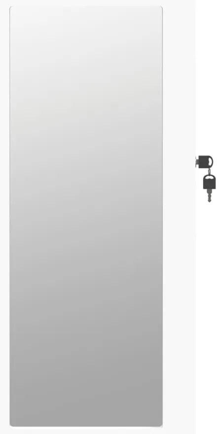 Móvel para joias de parede espelhado 30x8,5x67 cm branco