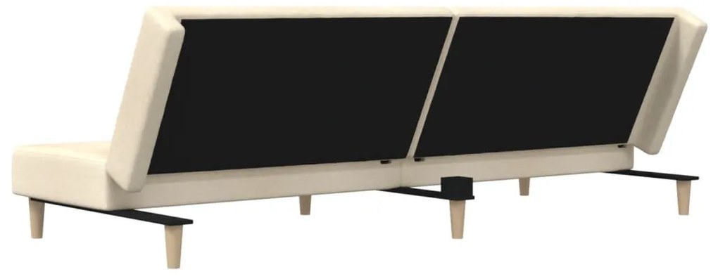 Sofá-cama de 2 lugares tecido cor creme