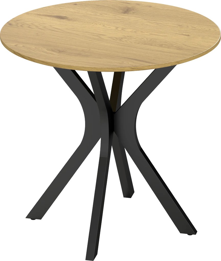 HOMCOM Mesa de jantar, mesa de cozinha, mesa redonda, design moderno, 78 cm x 78 cm x 75 cm, madeira natural | Aosom Portugal