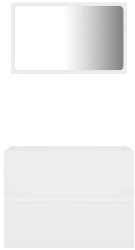 2 pcs conjunto de móveis de casa de banho contraplacado branco