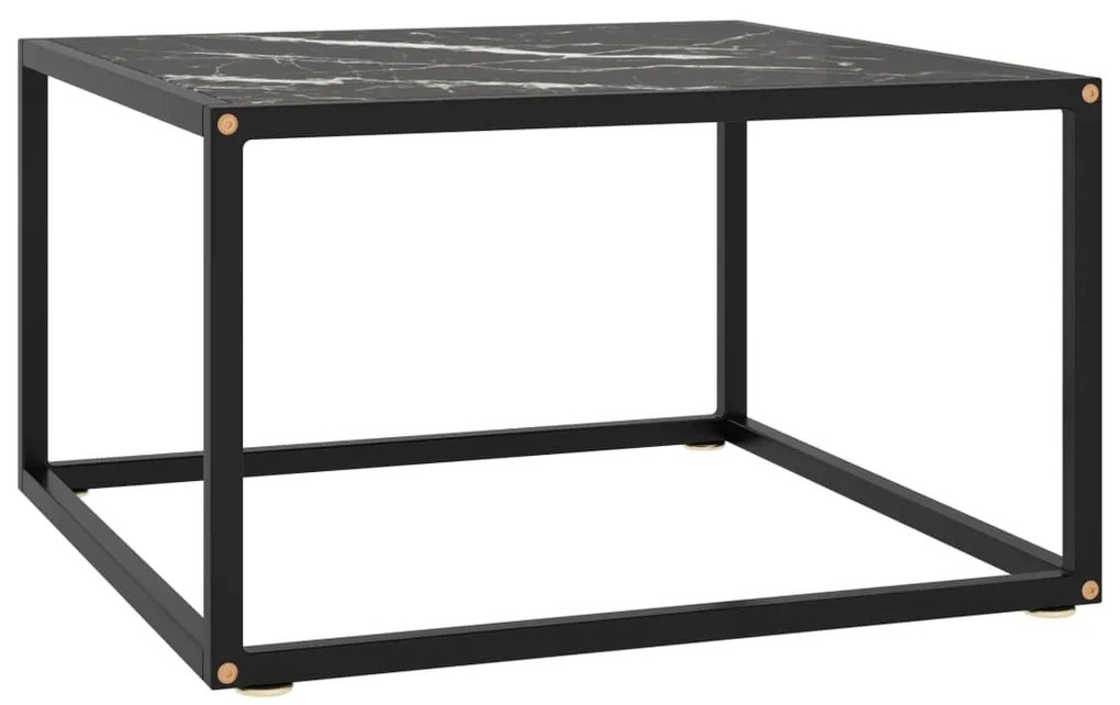 vidaXL Mesa de centro 60x60x35 cm vidro mármore preto
