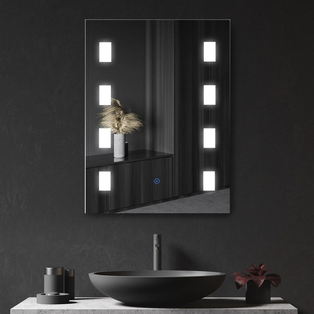 Espelho Casa de Banho com Luz LED 14,5W 70x50 cm Espelho para Casa de