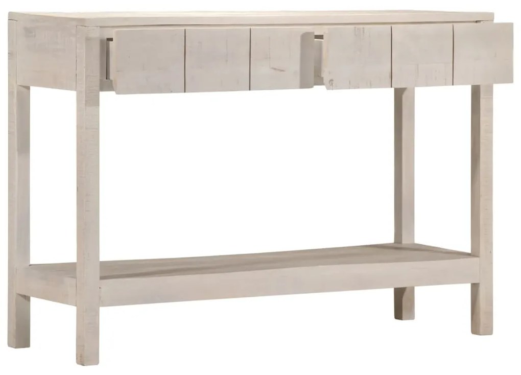 Mesa consola 110x35x75 cm madeira de mangueira maciça branco