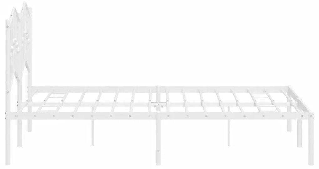 Estrutura de cama com cabeceira 150x200 cm metal branco